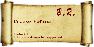 Brczko Rufina névjegykártya